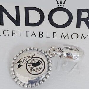 Pandora Washington Redskins Logo Exclusive Dangle Charm with box